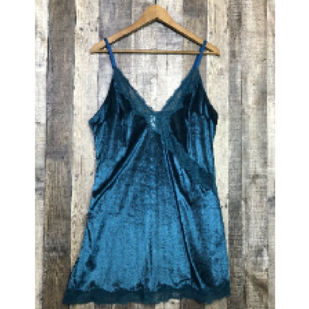 Green Velvet Lace 90s Floral Nightie Lingerie